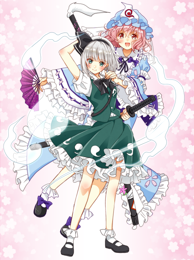 konpaku youmu and saigyouji yuyuko (touhou) drawn by okawa_friend