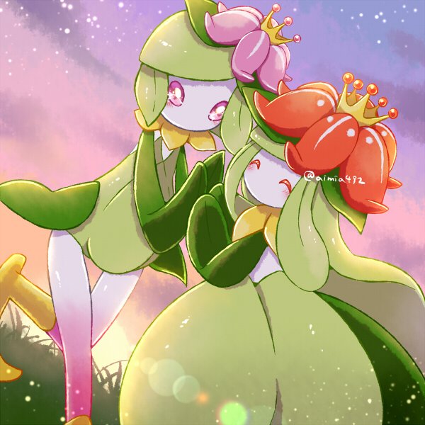 lilligant and hisuian lilligant (pokemon and 1 more) drawn by aimi_(aimia492)