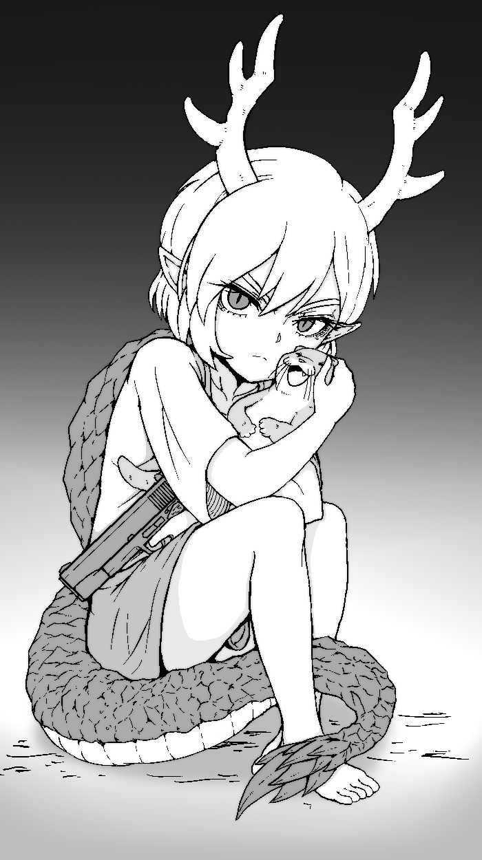 kicchou yachie and otter spirit (touhou) drawn by formicid