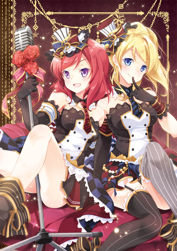 nishikino maki and ayase eli (love live! and 2 more) drawn by mocha_(naturefour)