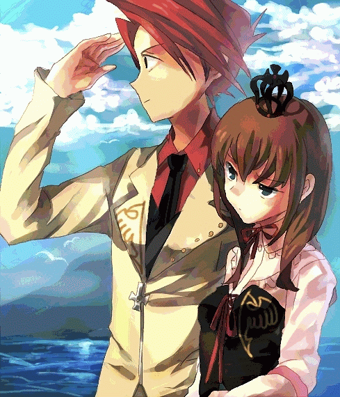 ushiromiya battler and ushiromiya maria (umineko no naku koro ni)