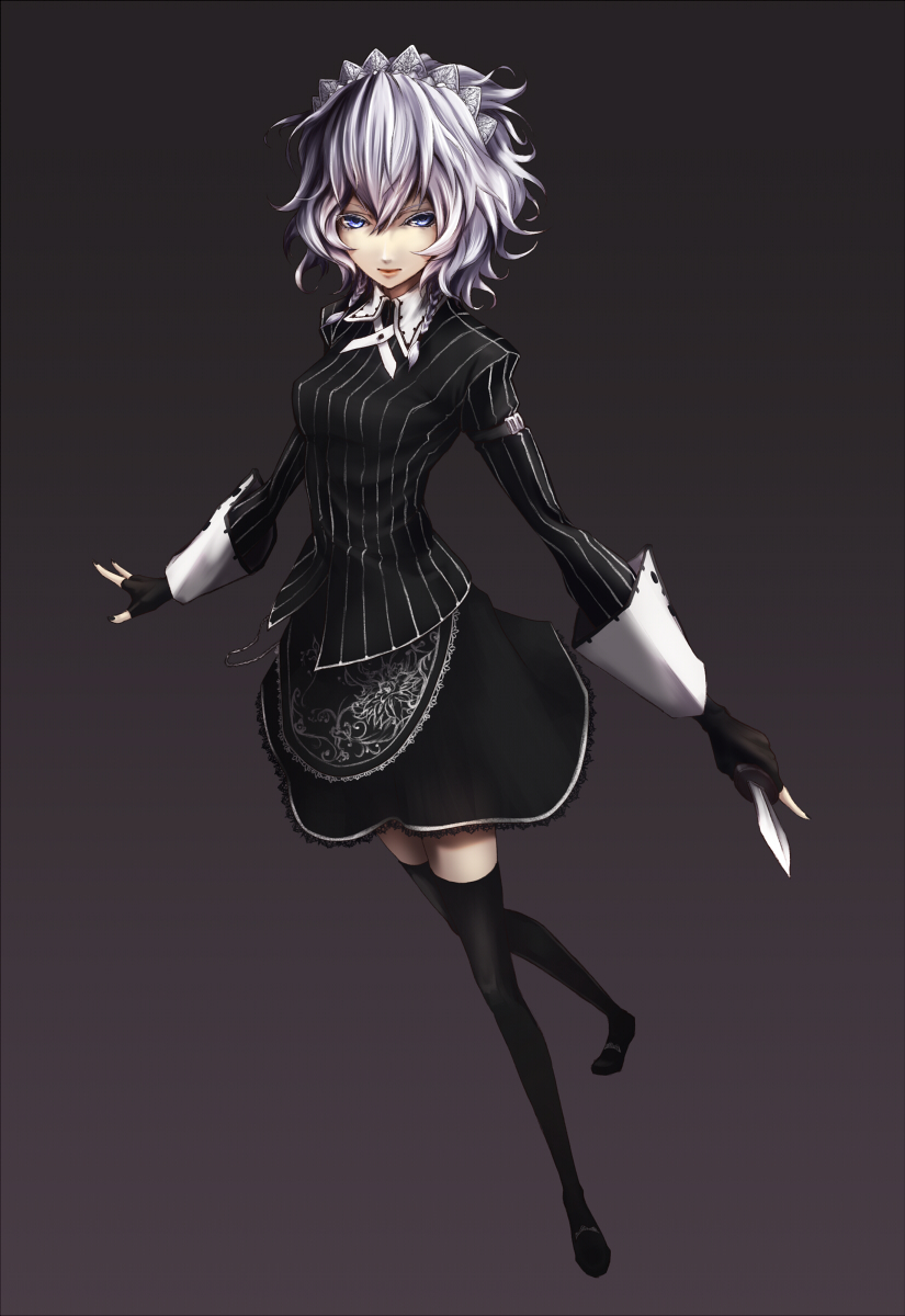 izayoi sakuya (touhou and 1 more) drawn by avelixir