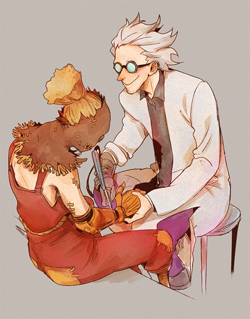 junkrat, dr. junkenstein, and hayseed junkrat (overwatch and 1 more) drawn by 6cheetah