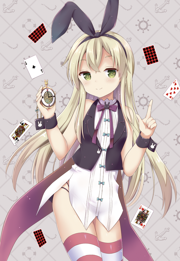 shimakaze and white rabbit (kantai collection and 1 more) drawn by yoshikita_popuri