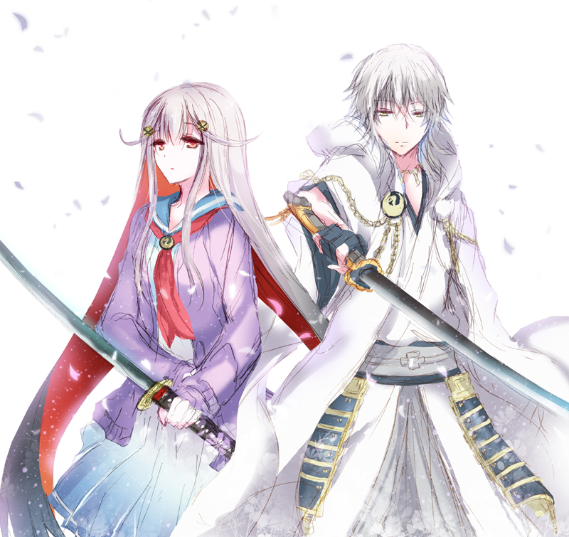 tsurumaru kuninaga and tsurumaru kunie (touken ranbu and 1 more) drawn by houkiri_nemu