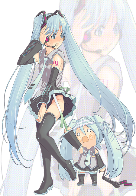 hatsune miku and hachune miku (vocaloid) drawn by takei_ooki