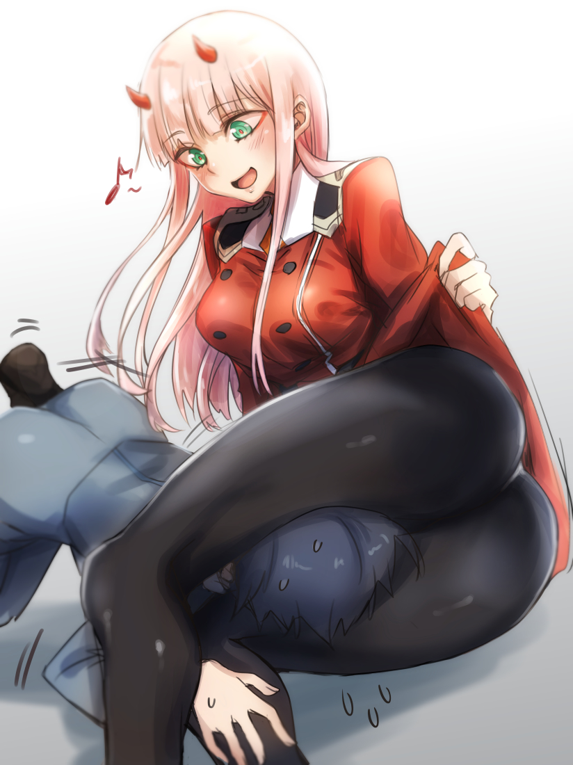 zero two and hiro (darling in the franxx) drawn by herozu_(xxhrd)