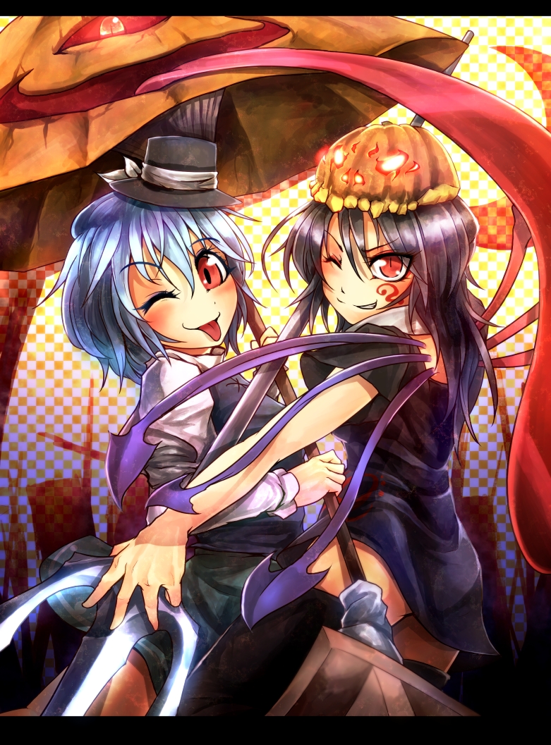tatara kogasa and houjuu nue (touhou) drawn by ryuuichi_(f_dragon)