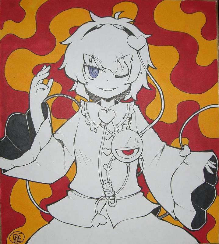komeiji satori (touhou) drawn by kari_(karinimooreha)
