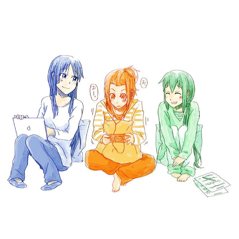 akiyama mio, nakano azusa, and tainaka ritsu (k-on!) drawn by bonjin