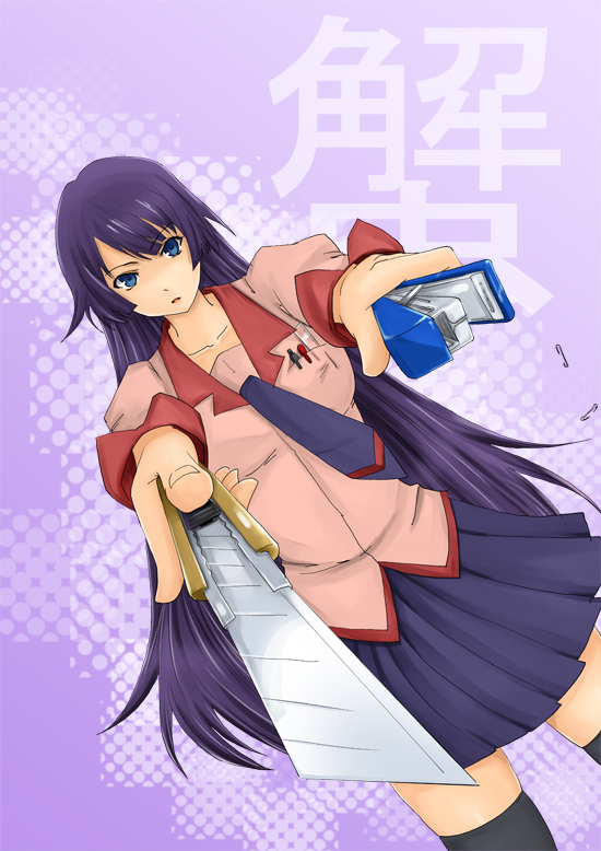 senjougahara hitagi (monogatari and 1 more) drawn by aona_(anagasaki)