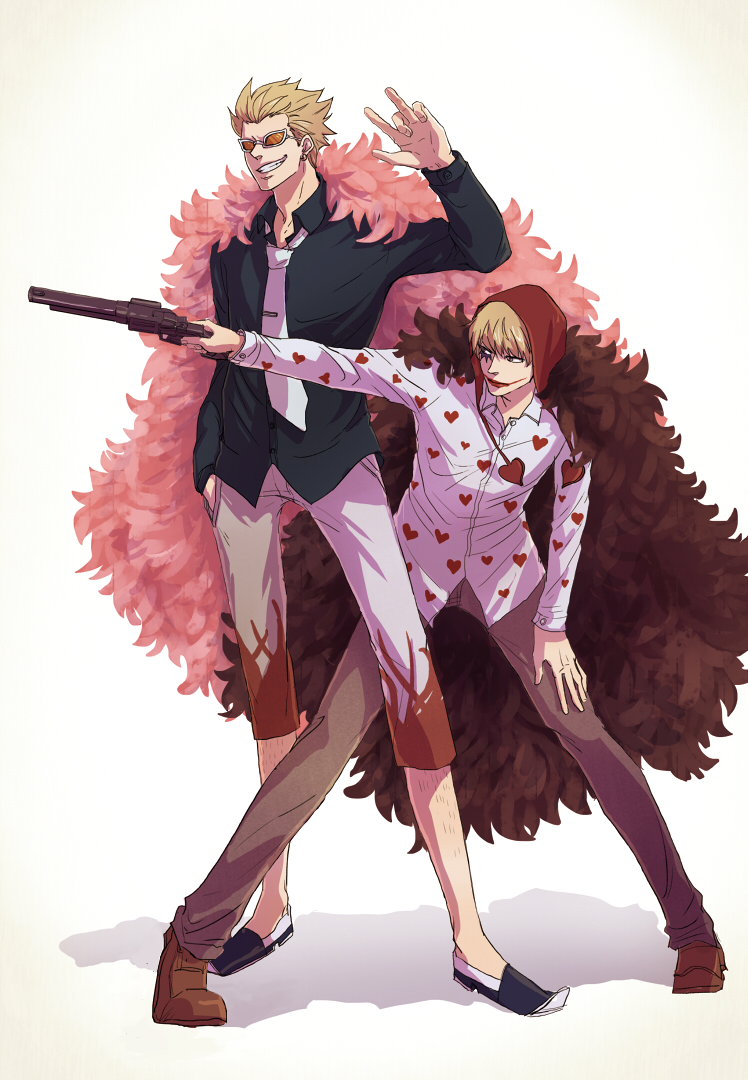 donquixote doflamingo and donquixote rocinante (one piece) drawn by arakinoko
