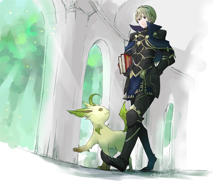 leafeon and leo (pokemon and 2 more) drawn by robaco