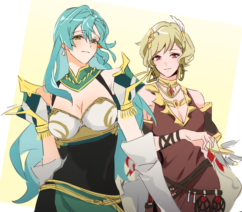 chloe and citrinne (fire emblem and 1 more) drawn by mweiple