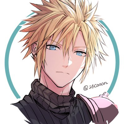 cloud strife (final fantasy and 2 more) drawn by 26caaan
