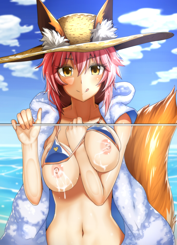 tamamo and tamamo no mae (fate and 2 more) drawn by guchiota_field