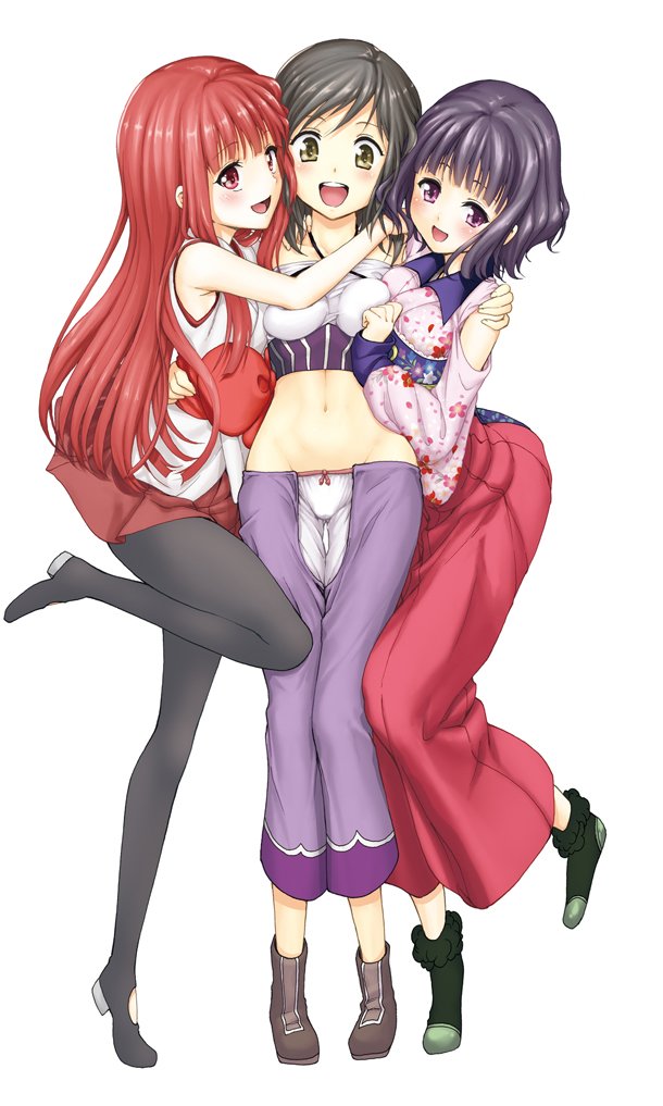 watanabe saki, akizuki maria, and amano reiko (shin sekai yori) drawn by oikawa_tooru