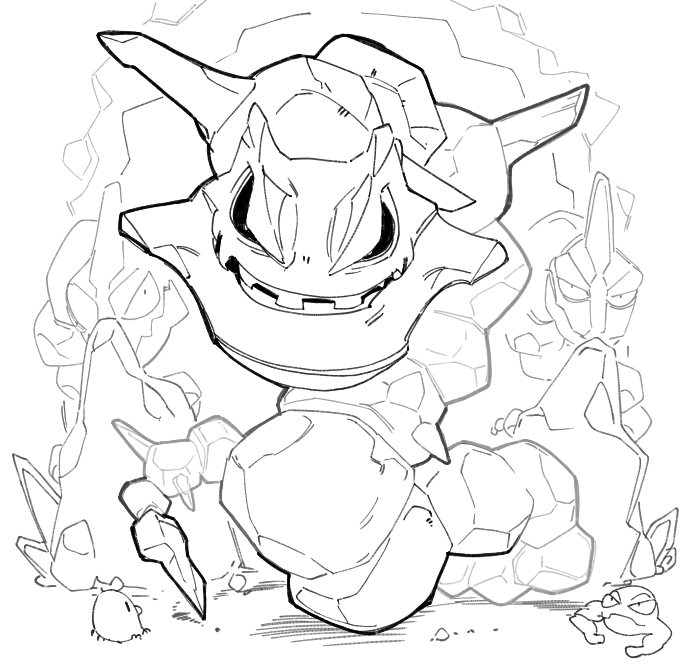 diglett, steelix, onix, and geodude (pokemon) drawn by sido_(slipknot)