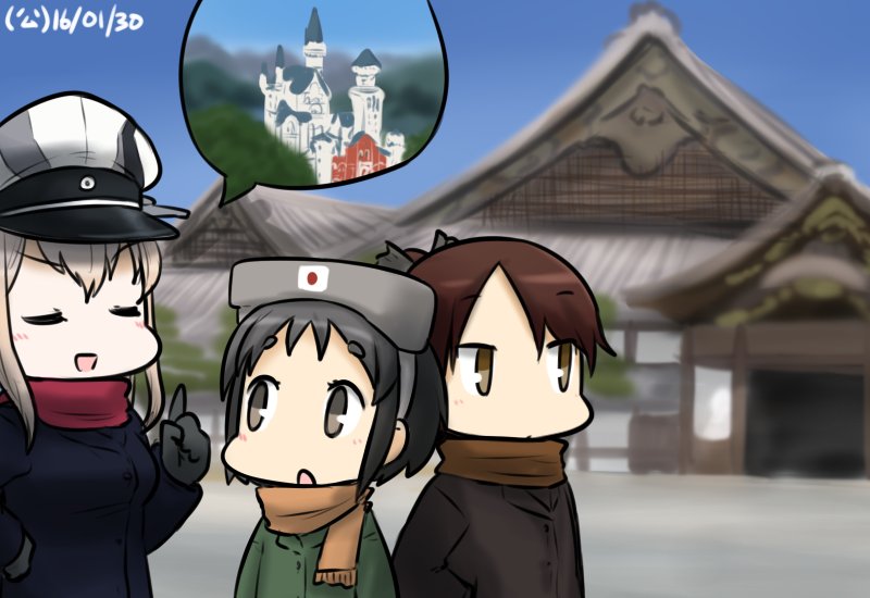 graf zeppelin, shikinami, and maru-yu (kantai collection) drawn by hamu_koutarou