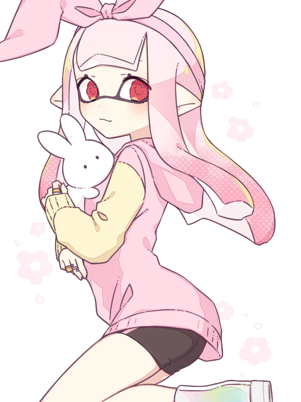 inkling player character and inkling girl (splatoon and 1 more) drawn by inuowour