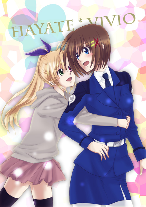 yagami hayate and vivio (lyrical nanoha and 1 more) drawn by hachi_(hachikai)