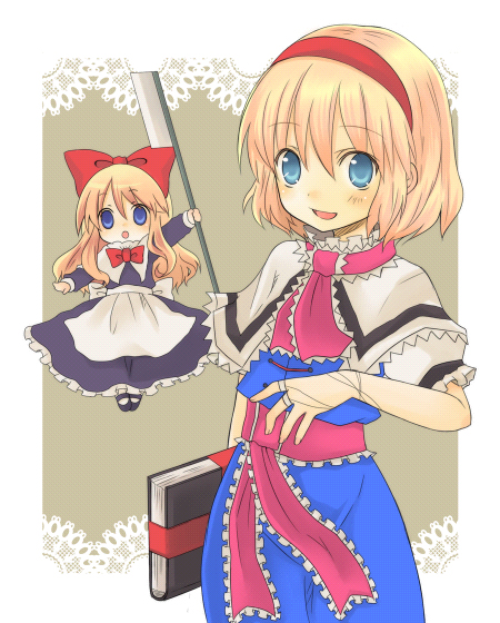 alice margatroid and shanghai doll (touhou) drawn by sakeko
