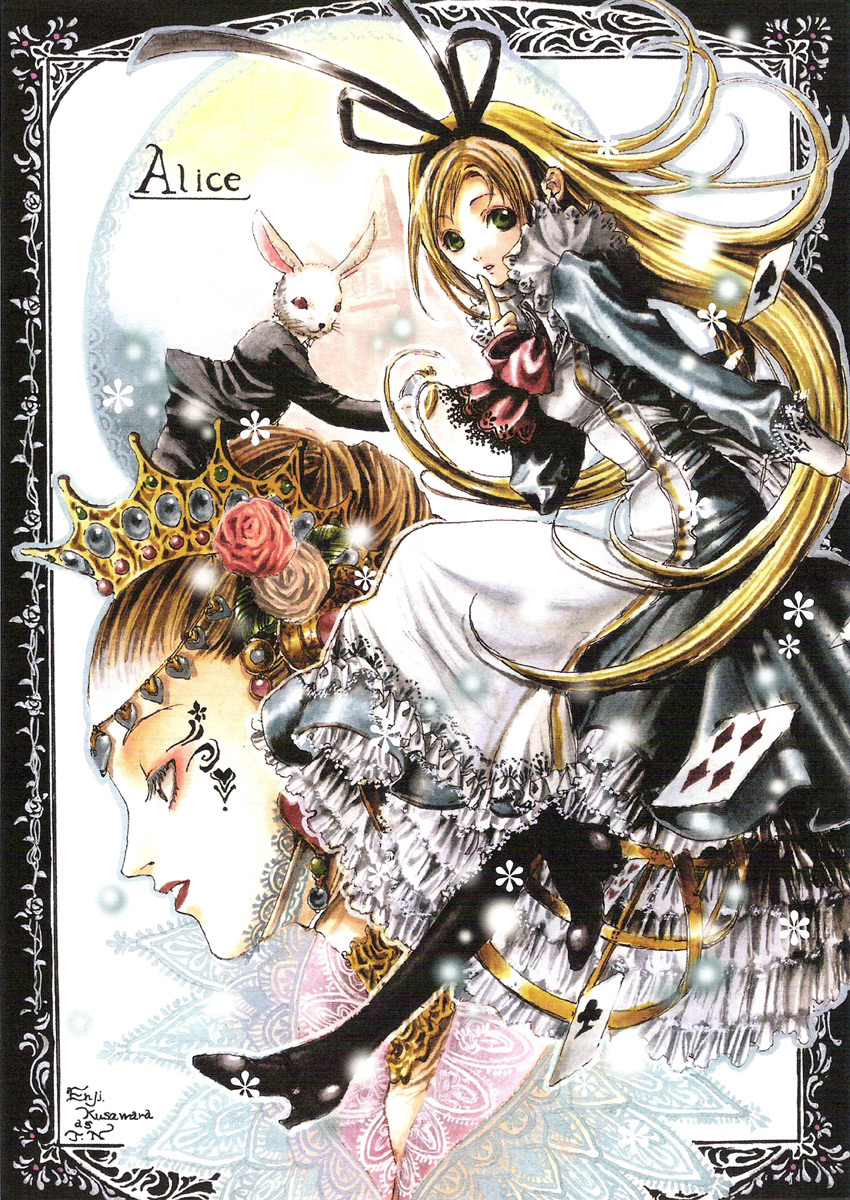 alice and white rabbit (alice's adventures in wonderland) drawn by nao_tsukiji