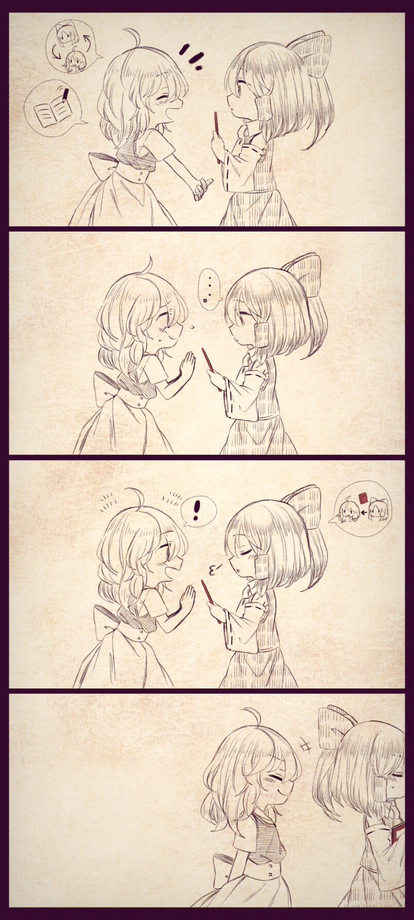 hakurei reimu and kirisame marisa (touhou) drawn by iiha_toobu