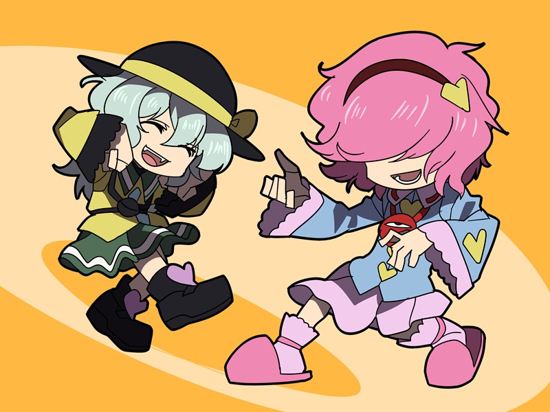 komeiji koishi and komeiji satori (touhou) drawn by mogumogu_fuyoudo