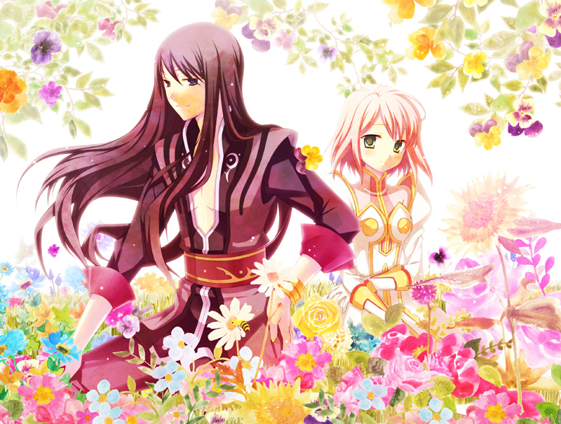 yuri lowell and estellise sidos heurassein (tales of and 1 more) drawn by ayamisiro