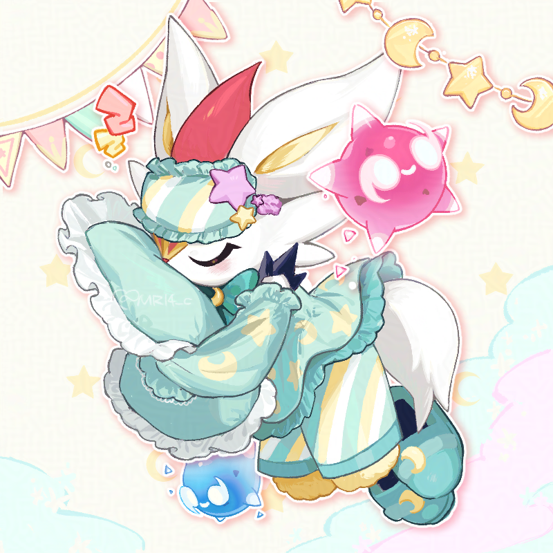 cinderace and minior (pokemon) drawn by sok_(mr14_c)