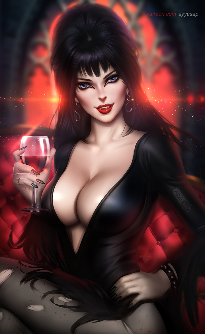 elvira (elvira: mistress of the dark) drawn by ayya_sap
