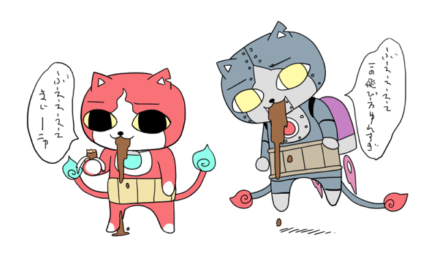 jibanyan and robonyan (youkai watch) drawn by toyo_(toyoyomi)