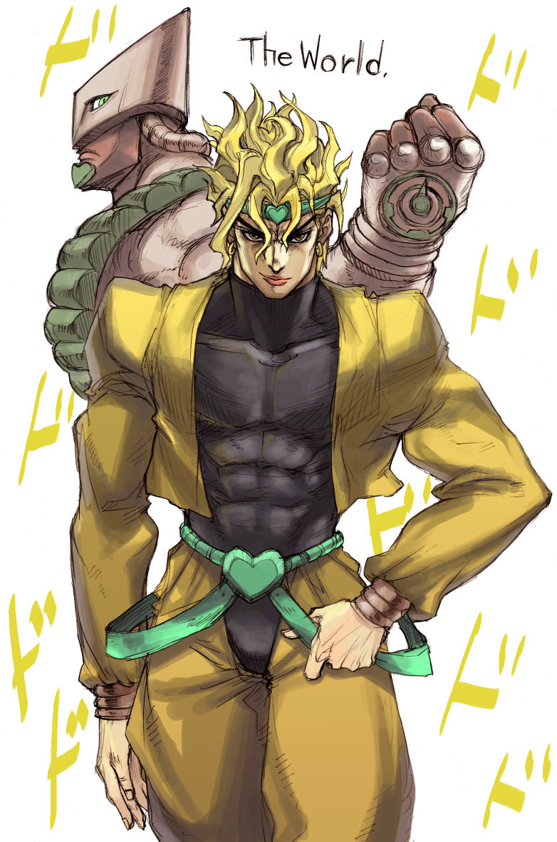 dio brando and the world (jojo no kimyou na bouken and 1 more) drawn by tetsu_(kimuchi)
