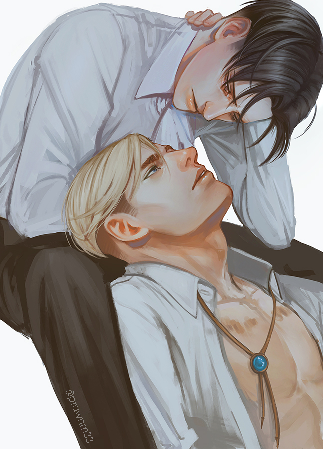 levi and erwin smith (shingeki no kyojin) drawn by mistermagnolia