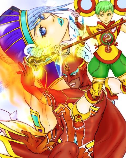 huang pao-lin, karina lyle, blue rose, nathan seymour, dragon kid, and 1 more (tiger & bunny) drawn by yoru-miti