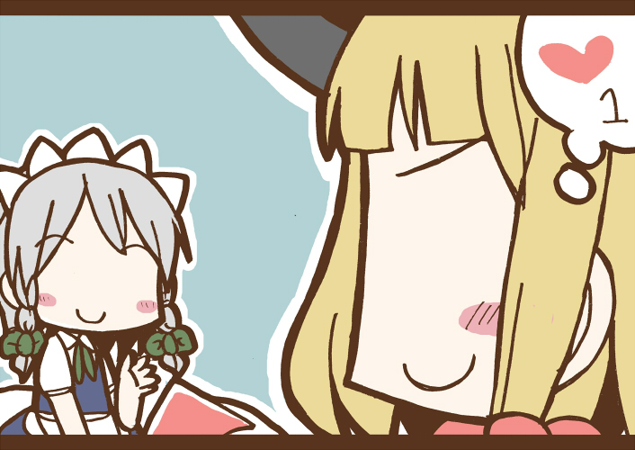 kirisame marisa and izayoi sakuya (touhou) drawn by adomi