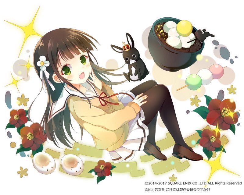ujimatsu chiya and anko (gochuumon wa usagi desu ka?) drawn by shiiba_nae