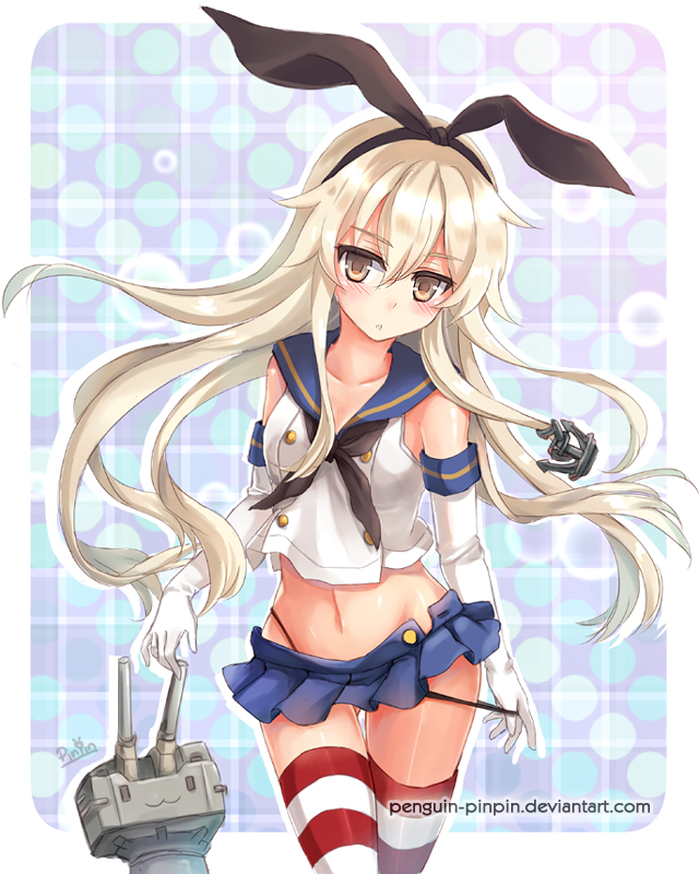 shimakaze and rensouhou-chan (kantai collection) drawn by penguin-pinpin