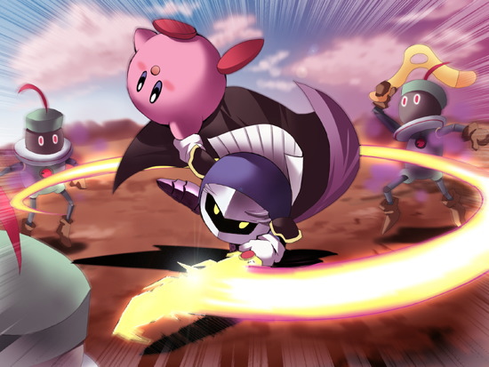 kirby, meta knight, and primid (kirby and 1 more)