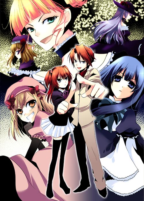 beatrice, ushiromiya battler, ushiromiya ange, frederica bernkastel, lambdadelta, and 2 more (umineko no naku koro ni) drawn by ico_(pekoguest)