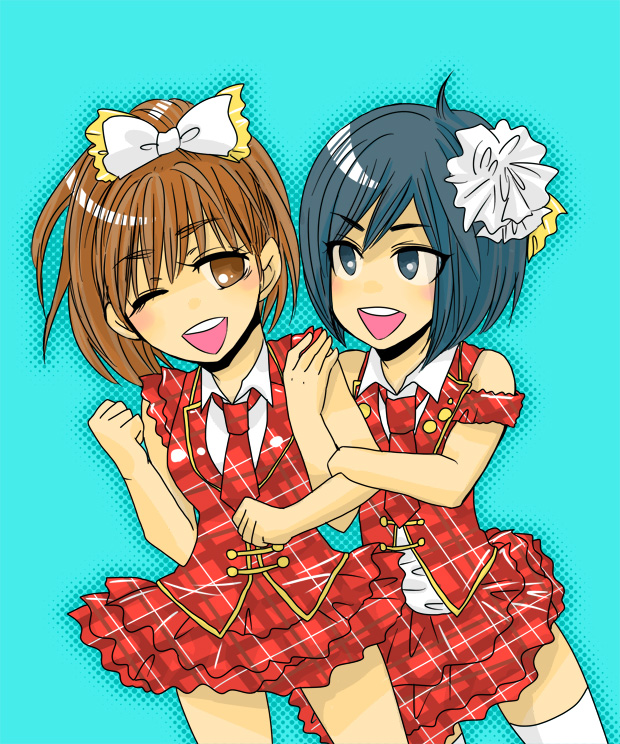 maeda atsuko and takahashi minami (akb48) drawn by torawon