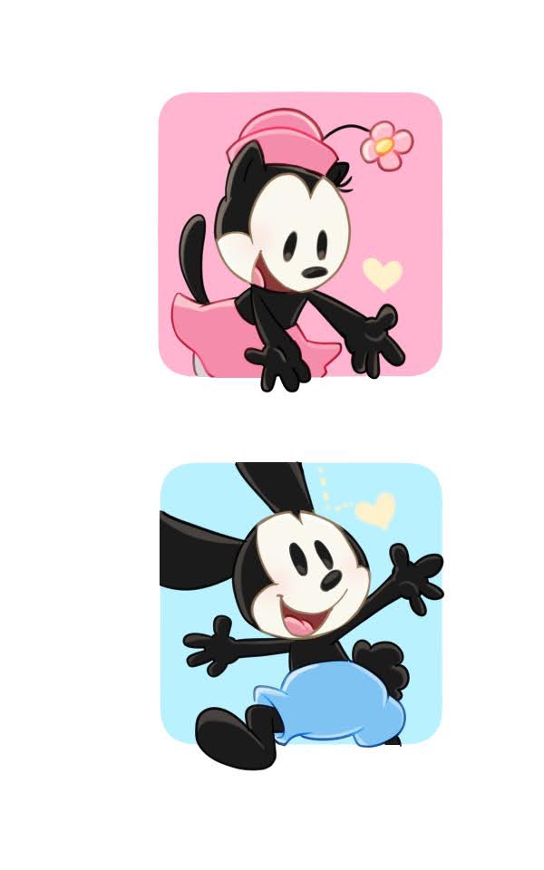 oswald the lucky rabbit and ortensia the cat (mickey mouse & friends and 1 more) drawn by natsuki_nori