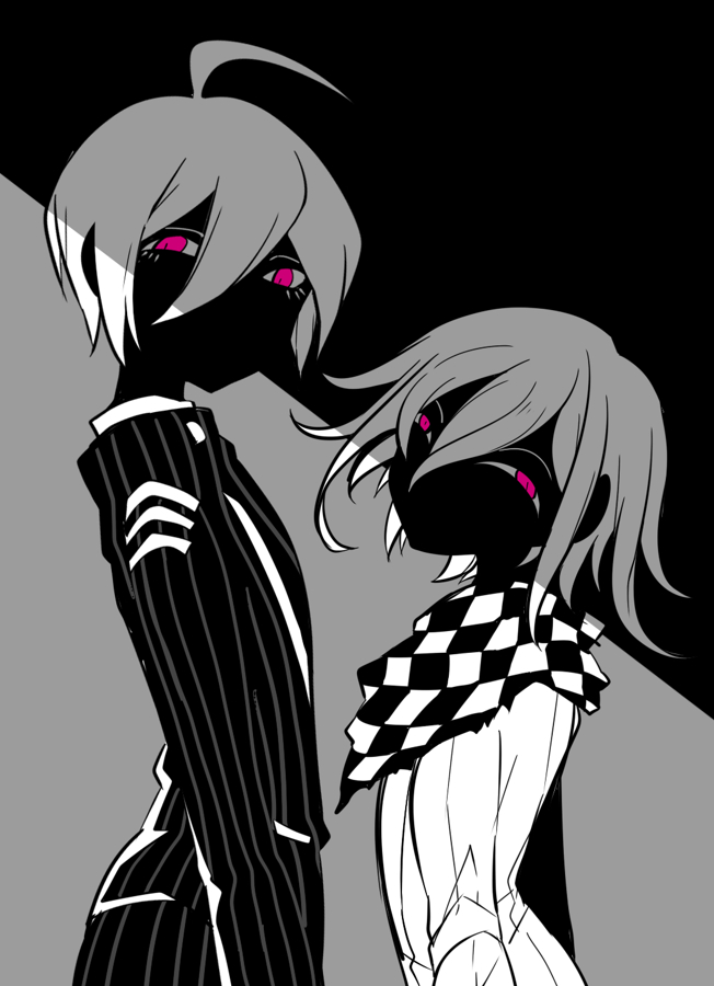 oma kokichi and saihara shuichi (danganronpa and 1 more) drawn by mako_gai