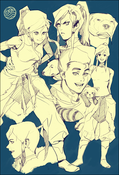 korra, bolin, naga, and pabu (avatar legends and 1 more)