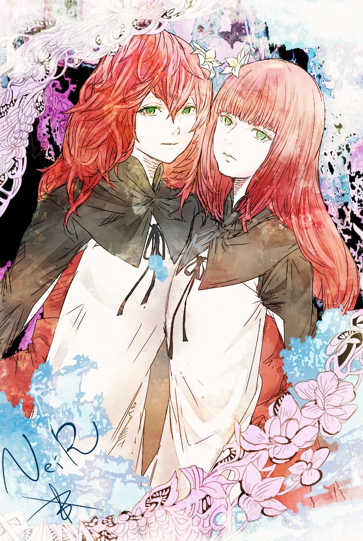 devola and popola (nier:automata and 1 more) drawn by ruka_(blueplus84)
