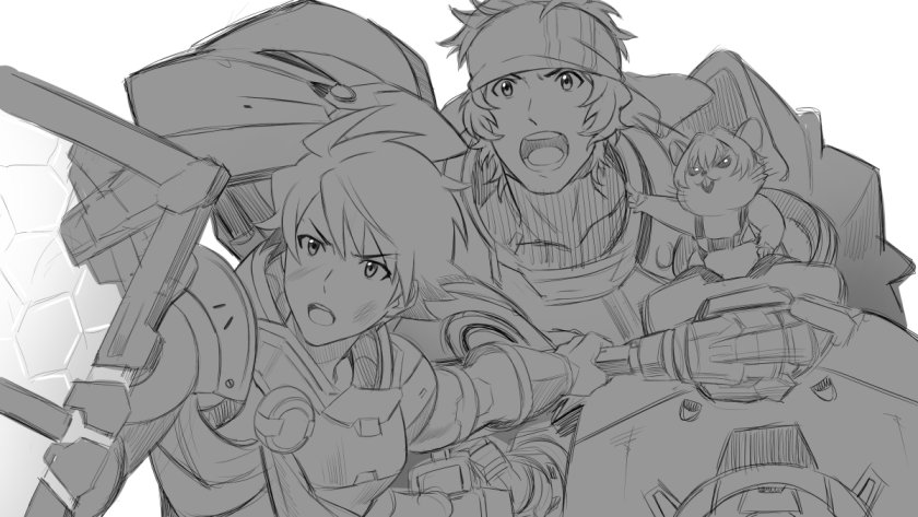 brigitte, reinhardt, kizaki ren, taiga takeru, enjoji michiru, and 1 more (idolmaster and 3 more) drawn by hifumi_(3b_x)
