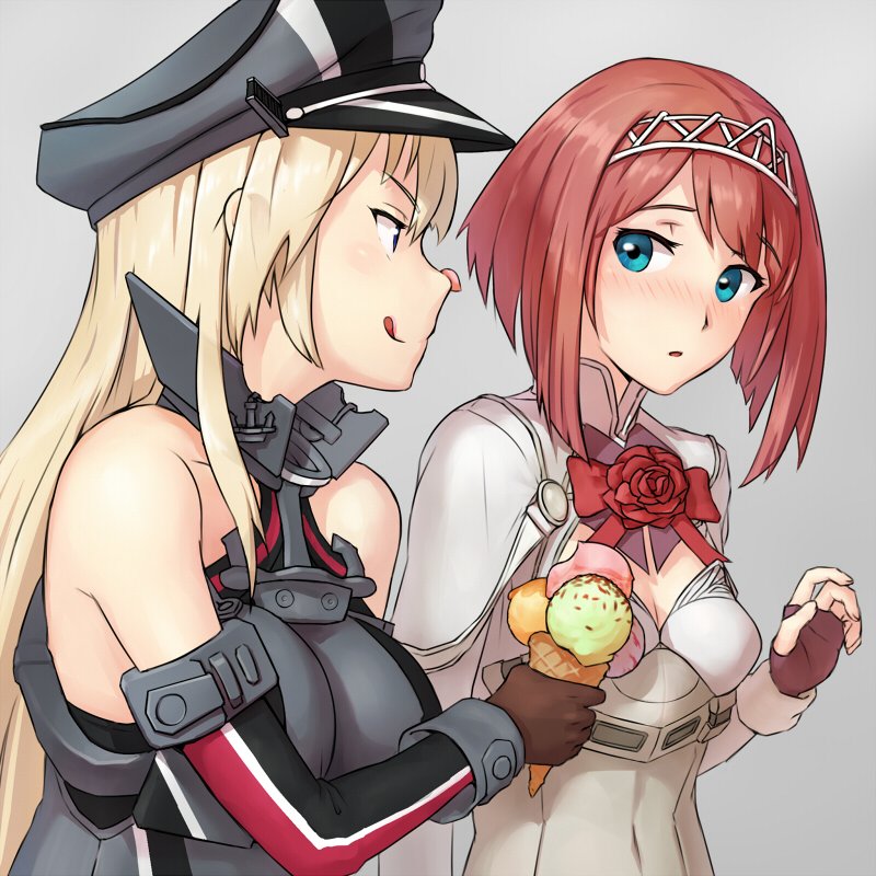 bismarck and ark royal (kantai collection) drawn by ttk1138