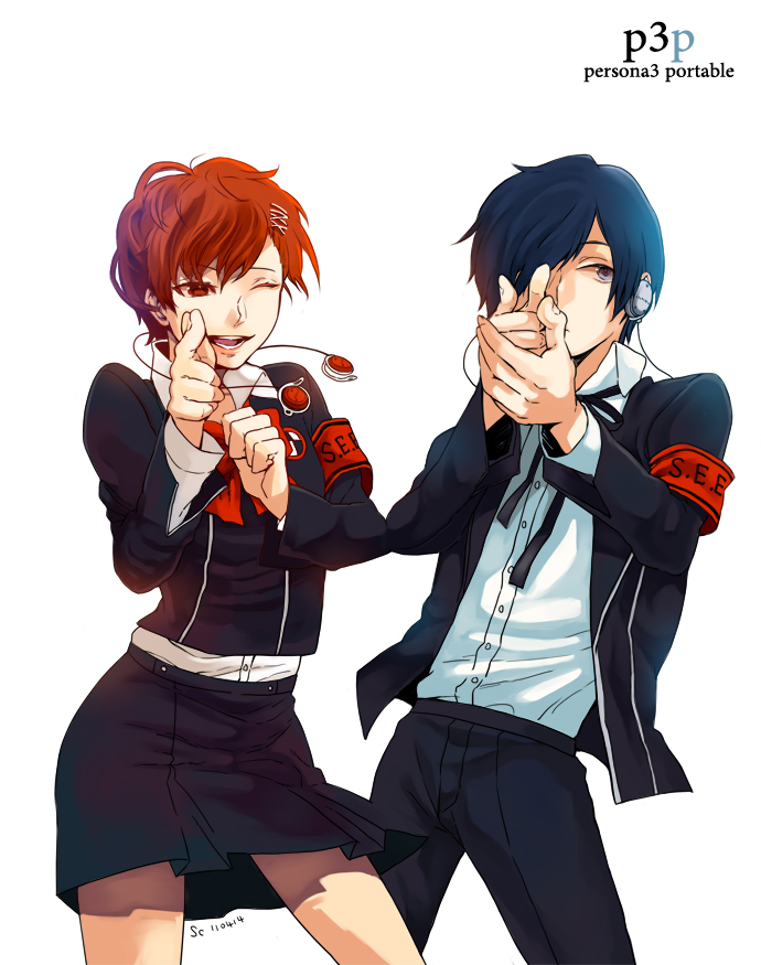 yuuki makoto and shiomi kotone (persona and 2 more) drawn by sicon