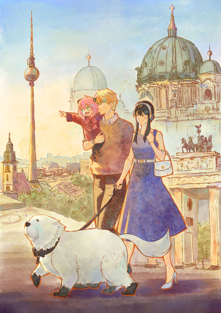 yor briar, anya, twilight, and bond (spy x family) drawn by zeldin